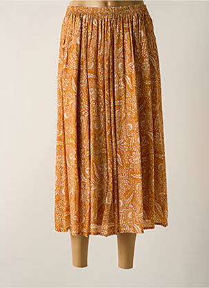 Jupe mi-longue coupe évasée orange BELLA JONES femme