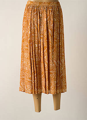 Jupe mi-longue coupe évasée orange BELLA JONES femme