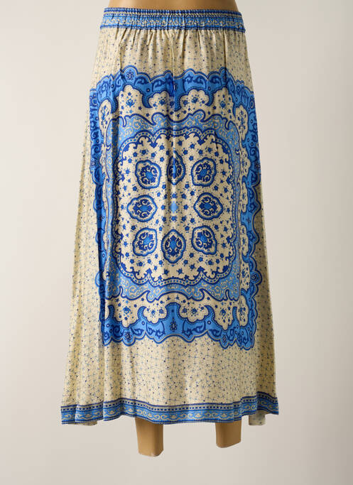Jupe longue imprimé fantaisie bleu BELLA JONES femme