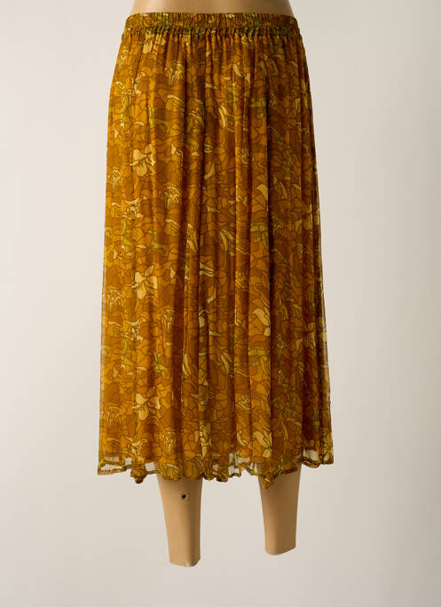 Jupe mi-longue coupe évasée jaune BELLA JONES femme