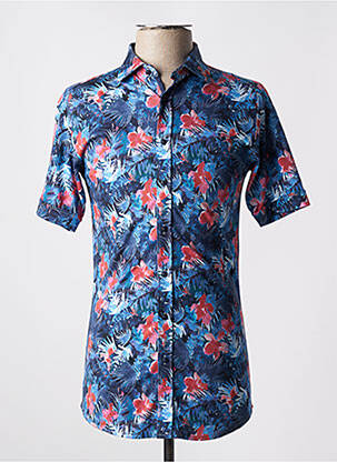 Chemise manches courtes imprimé tie and dye bleu DESOTO homme