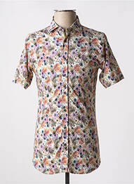 Chemise manches courtes imprimé tie and dye beige DESOTO homme