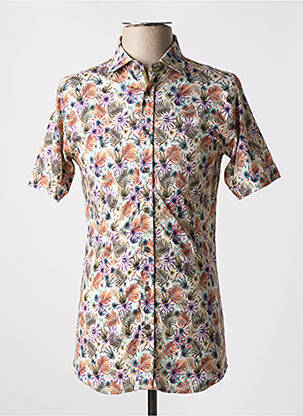 Chemise manches courtes imprimé tie and dye beige DESOTO homme