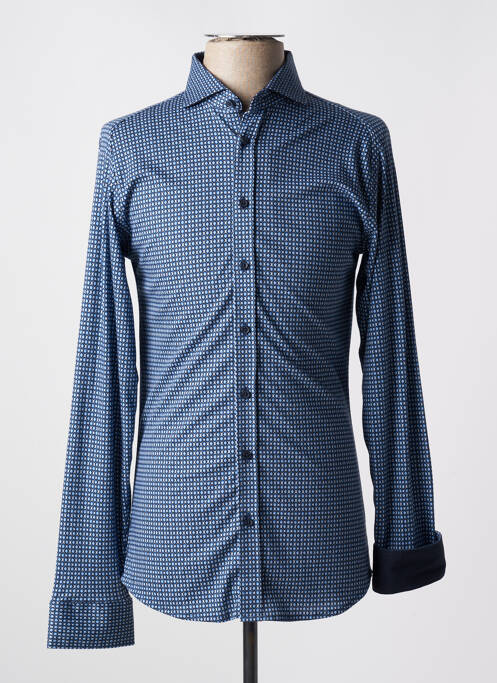 Chemise manches longues imprimé fantaisie bleu DESOTO homme