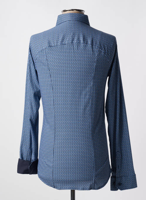 Chemise manches longues imprimé fantaisie bleu DESOTO homme