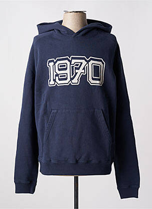 Sweat-shirt à capuche tissage jersey manches longues bleu KENZO homme