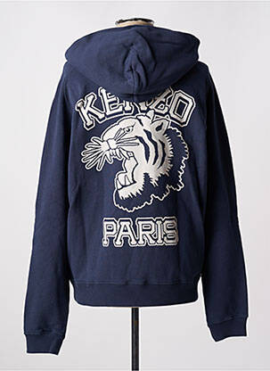 Sweat-shirt à capuche tissage jersey manches longues bleu KENZO homme