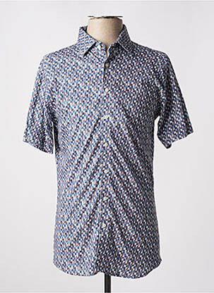 Chemise manches courtes imprimé fantaisie bleu DESOTO homme