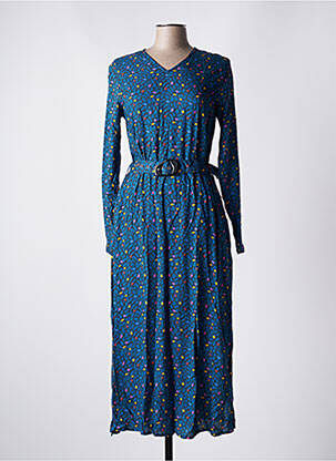 Robe longue manches longues manches longues bleu AGATHE & LOUISE femme