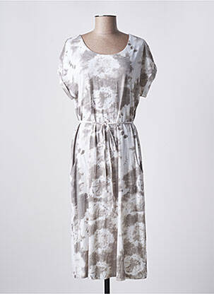 Robe mi-longue manches courtes manches courtes gris AGATHE & LOUISE femme
