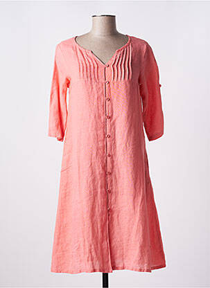 Robe mi-longue manches 3/4 manches 3/4 orange AGATHE & LOUISE femme