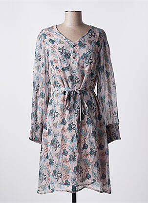 Robe mi-longue coupe fluide manches longues gris AGATHE & LOUISE femme