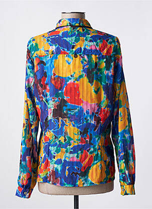 Chemisier imprimé fleurs manches longues bleu MALOKA femme