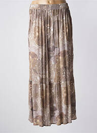 Jupe longue tissage crêpe beige AGATHE & LOUISE femme