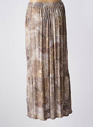 Jupe longue tissage crêpe beige AGATHE & LOUISE femme