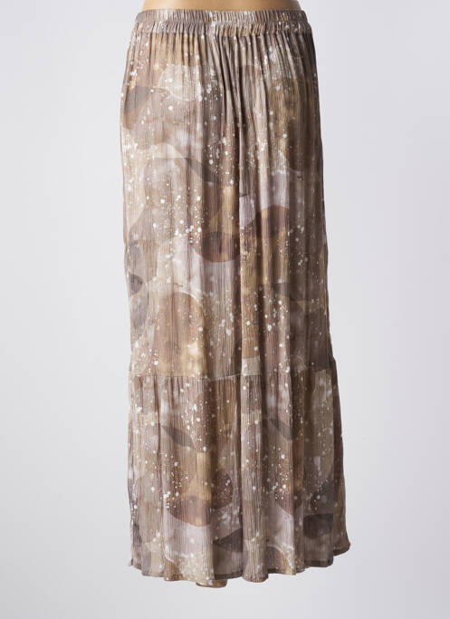 Jupe longue tissage crêpe beige AGATHE & LOUISE femme