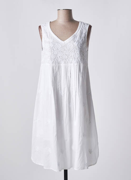 Robe mi-longue blanc AGATHE & LOUISE pour femme