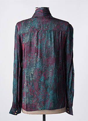 Chemisier tissage crêpe manches longues vert SCOTCH & SODA femme