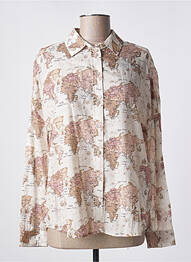 Chemisier imprimé fantaisie manches longues beige MKT STUDIO femme