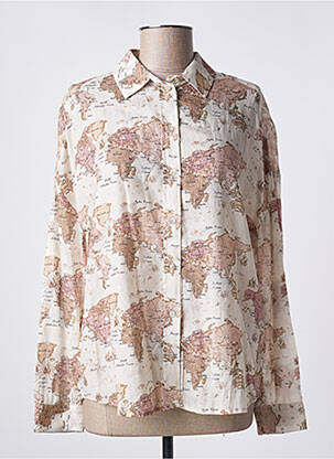 Chemisier imprimé fantaisie manches longues beige MKT STUDIO femme