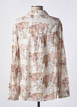 Chemisier imprimé fantaisie manches longues beige MKT STUDIO femme