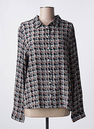Chemisier tissage crêpe manches longues noir ARTLOVE femme