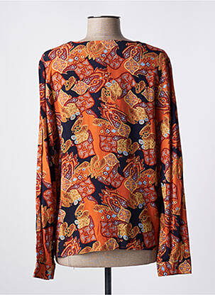 Chemisier imprimé fleurs manches longues orange ARTLOVE femme