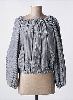 Blouse col rond manches longues gris SCHOOL RAG femme