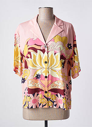Chemisier imprimé fleurs manches courtes rose SCOTCH & SODA femme