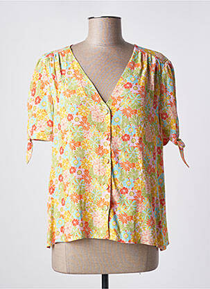 Chemisier manches courtes manches courtes jaune ARTLOVE femme