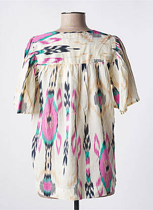 Blouse légère et transparente manches courtes beige MKT STUDIO femme