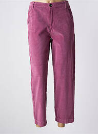 Pantalon chino fermeture zippée sous rabat boutonné taille normale violet MKT STUDIO femme