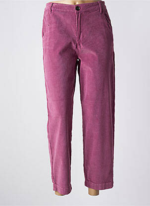Pantalon chino fermeture zippée sous rabat boutonné taille normale violet MKT STUDIO femme
