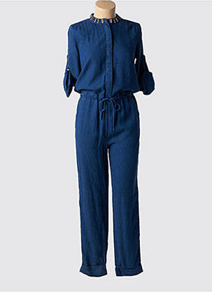 Combi-pantalon fermeture boutonnée sur le devant manches 3/4 bleu SCOTCH & SODA femme