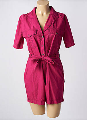Combishort tissage popeline manches courtes rose MKT STUDIO femme