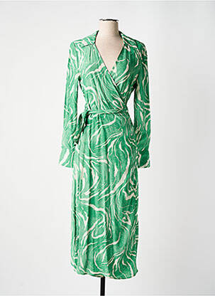 Robe longue manches longues manches longues vert SELECTED femme