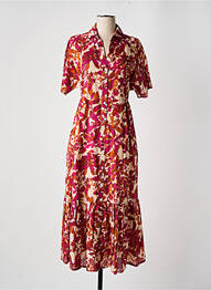Robe longue imprimé fleurs manches courtes violet MKT STUDIO femme