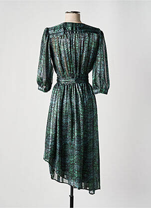Robe mi-longue manches 3/4 manches 3/4 vert SCOTCH & SODA femme