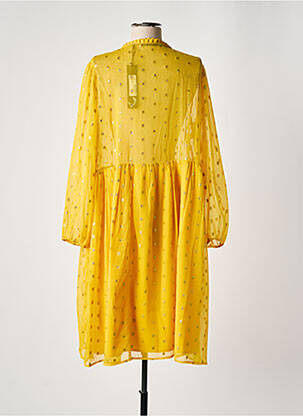 Robe mi-longue manches longues manches longues jaune SCHOOL RAG femme