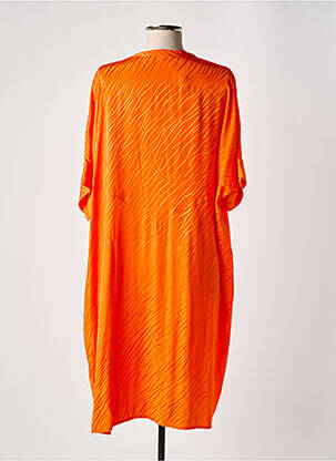 Robe mi-longue manches 3/4 manches 3/4 orange SELECTED femme
