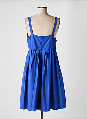 Robe mi-longue fermeture zippée au dos fines bretelles bleu SELECTED femme