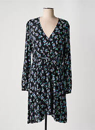 Robe mi-longue imprimé fleurs manches longues noir SCOTCH & SODA femme