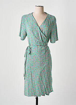 Robe mi-longue manches courtes manches courtes vert HARRIS WILSON femme