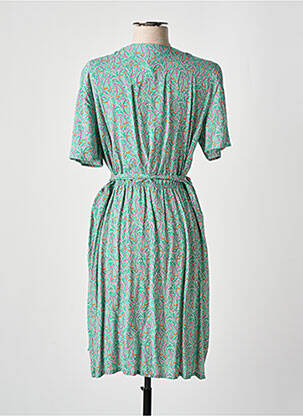 Robe mi-longue coupe fluide manches courtes vert HARRIS WILSON femme