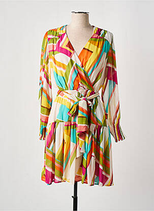 Robe mi-longue coupe évasée manches longues vert SUNCOO femme