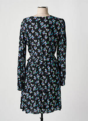 Robe mi-longue imprimé fleurs manches longues noir SCOTCH & SODA femme