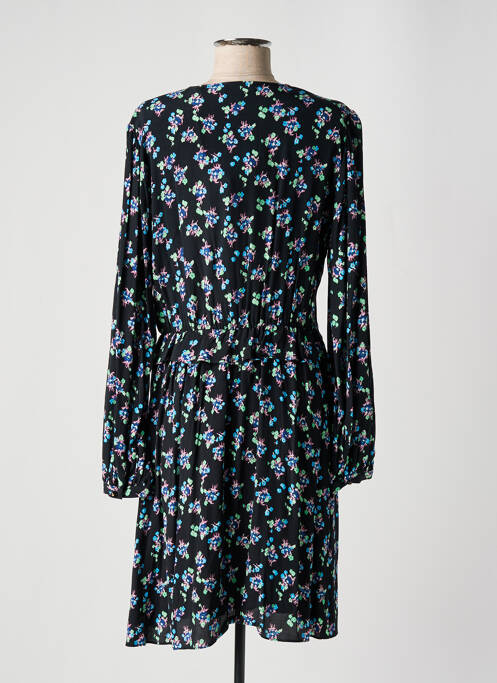 Robe mi-longue imprimé fleurs manches longues noir SCOTCH & SODA femme