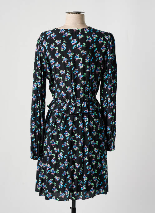 Robe mi-longue imprimé fleurs manches longues noir SCOTCH & SODA femme