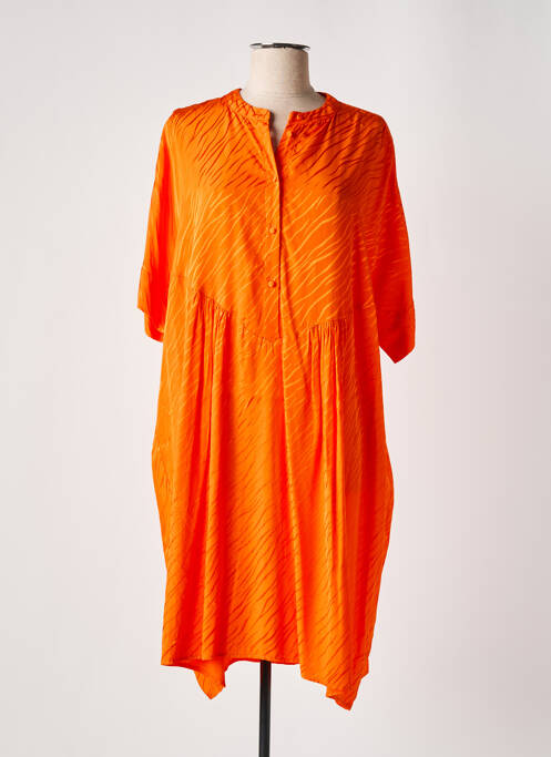 Robe mi-longue orange SELECTED pour femme