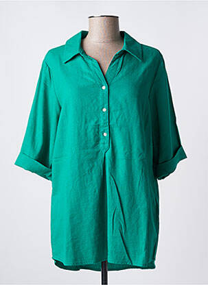 Tunique manches longues col chemisier vert JENSEN femme